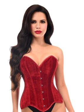 Daisy Corsets Red Velvet Overbust Corset